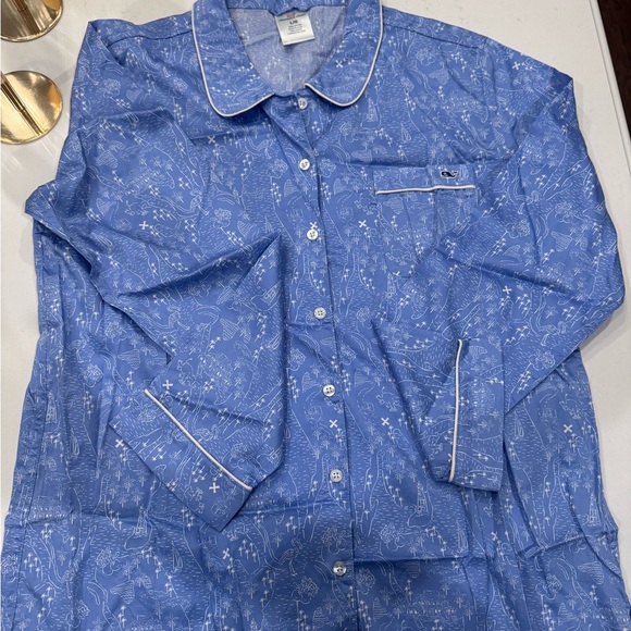 Vineyard Vines Blue Nautical Print Pajama Set 💯 cotton - Picture 2 of 7
